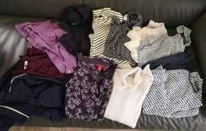 Kleiderpaket 12 Damen Oberteile Blusen als Paket, Pullis, Gr. S, 34, 36 - Bild 1 von 5