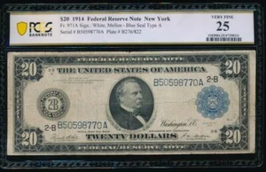 AC Fr 971a 1914 $20 New York FRN PCGS 25 - Picture 1 of 2