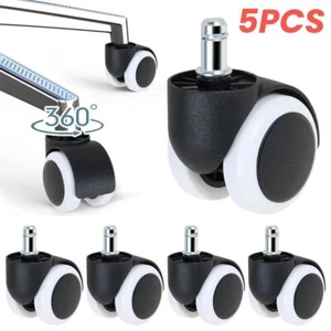 5x 11mm Bürostuhl Rollen Ersatzräder für Bürostühle auf Teppich Parkettböden - Bild 1 von 13
