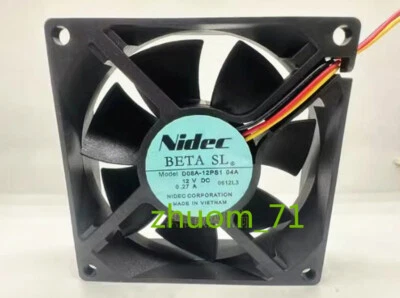 1PC NIDEC D08A-12PS1 04A DC12V 0.27A 8025 cooling fan - Image 1 of 3