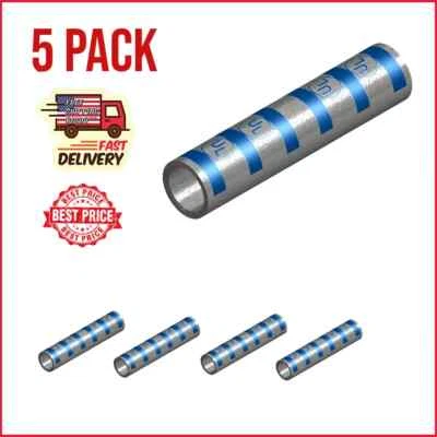 5 Pack compression Lug blue #6 AWG Double end open circular barrel connector - Image 1 of 2