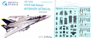 Quinta Studios 1/72 F-14A TOMCAT ABZIEHBILD FARBIG INNEN SET GWH Kit - Bild 1 von 7