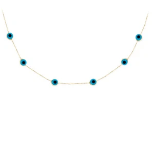 Aris Diamond Damen Halskette Goldkette Symbol Nazar Gelbgold 585/- 14 Karat - Bild 1 von 3