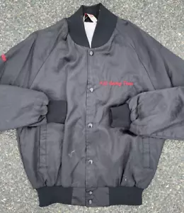 Vintage 80s Retro Cupcake Racing Team Embroidered Satin Bomber Jacket Size M - Picture 1 of 7