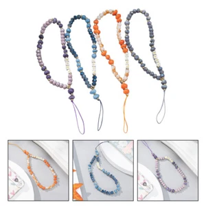 4 Pcs Crystal Stone Bracelet Phone Accessories Colorful Mobile Lanyard - Zdjęcie 1 z 12