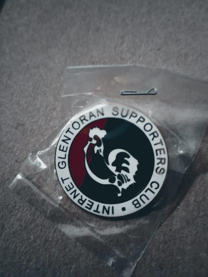 NEW GLENTORAN FC, INTERNET SUPPORTERS, PIN BADGE. NORTHERN IRELAND FOOTBALL. - Image 1 of 1