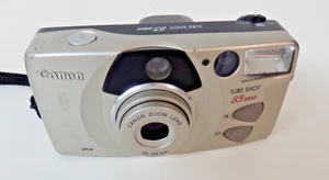 Canon Sure Shot 85 Zoom Compact 35mm Film Camera Silver Tested Working With Case - Picture 1 of 6