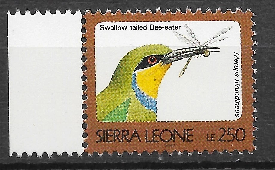 SIERRA LEONE 1997 MiNr. 1911 IV 2.00 €全新邮票** 鸟燕尾食蜂 1v — 第 1/1 张图片