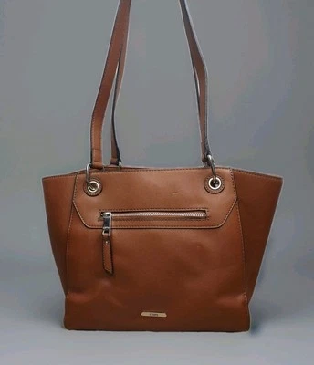 Chaps A Ralph Lauren Company Faux Leather Brown Shoulder Bag Purse Classic AS IS - Image 1 of 4