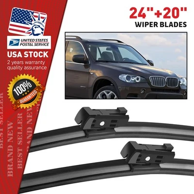 NUEVO limpiaparabrisas delantero con bloqueo superior 24"+ 20" para BMW X5/X6 2008-2012 Foto 1 de 4