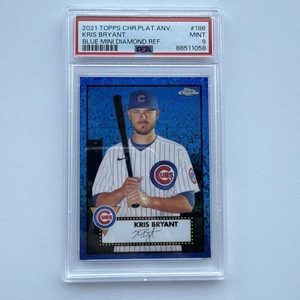 2021 Topps Chrome Platinum 186 Kris Bryant Blue Mini Diamond / 199 Pop 2 - Foto 1 di 8