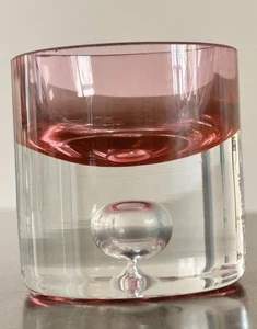 Rare Aseda Glasbruk Sweden Art Glass Suspended Tear Drop Cylinder Tea Light(gr1) - Picture 1 of 8
