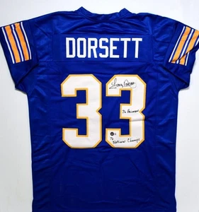 Tony Dorsett Signed Blue College Style Jersey w/ Heisman Natl Champs - BA W Holo - Picture 1 of 12