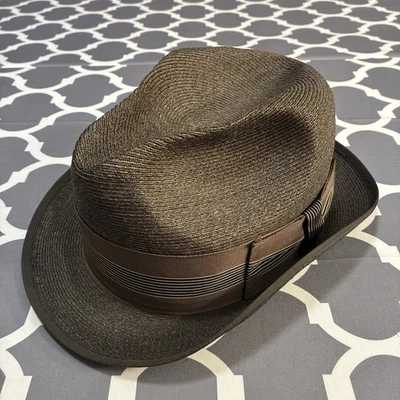 Sombrero De Colección Dobbs Fifth Avenue Nueva York Marrón Adulto Talla 6-7/8  Foto 1 de 4