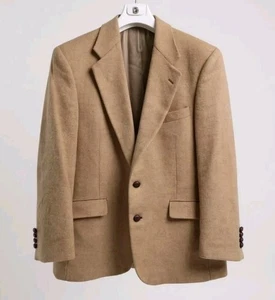 Vtg Camel Hair Tan Jacket Two Button Blazer Sport Coat By Evan Picone! 44R - Picture 1 of 5