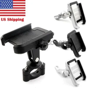Universal Motorcycle Bike Cell phone Mirror Mount Holder Aluminum Alloy US - Picture 1 of 19