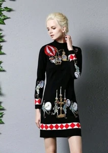 Maglione donna Nero Ricamato Nuovo - Foto 1 di 11