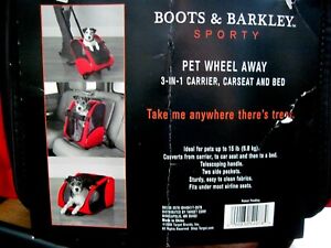 Pet Carrier Dog  Rolling Wheel Luggage Travel Airline Bag Red/blk ,15 lbs.