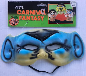 Vintage Ben Cooper Halloween Mask Vinyl Carnival Fantasy New with Tags Blue - Picture 1 of 8