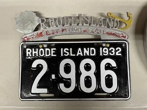Vintage Rhode Island Nummernschild Topper und 1932 Nummernschild - Bild 1 von 2