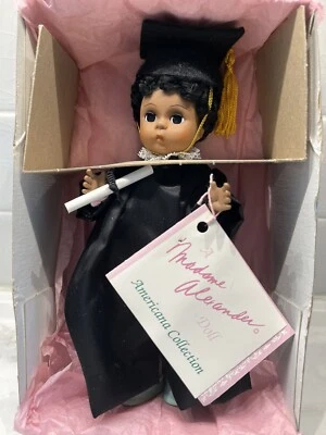 Mdme Alexander 8" Graduation Doll 307-1 African American re-strung w/ wrist tag - Image 1 of 2