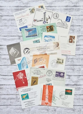 12 Stk Raketenpost Raumfahrt Deutschland Niederlande Ganzsache Briefmarke Zucker - Bild 1 von 4