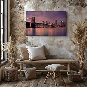 Foto enmarcada en lienzo del puente de Manhattan de Nueva York de Brooklyn - Imagen 1 de 8