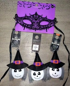 NEW NWT HALLOWEEN LACE EYE MASK WITCH DECORATIONS HOUSE SCHOOL FUN! - Picture 1 of 1