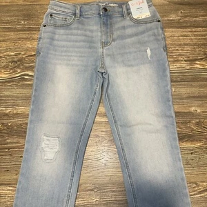 Boys' Ultimate Stretch Distressed Tapered Jeans -Cat & Jack Light Wash Size 12.J - Picture 1 of 6