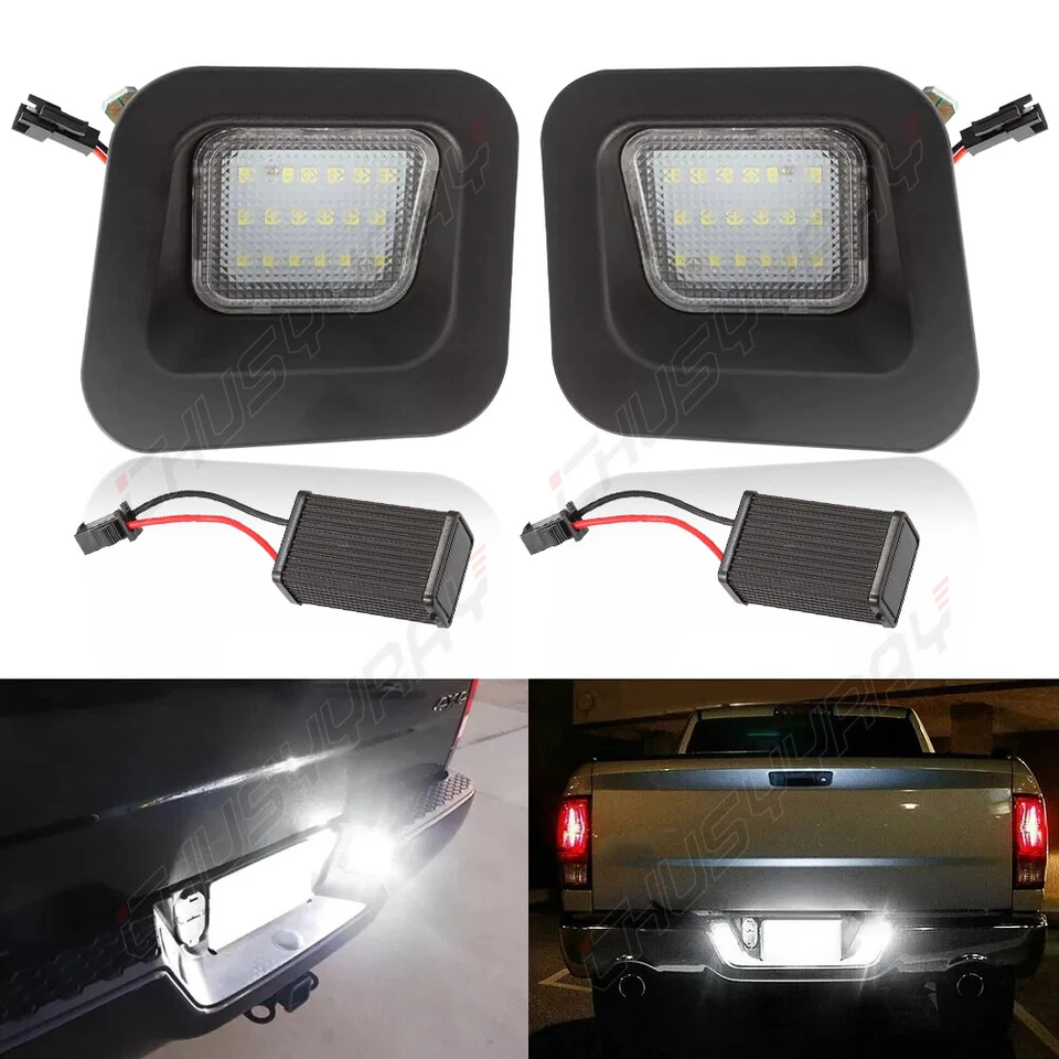 2Pcs For 2003-2018 Dodge Ram 1500 2500 3500 LED License Plate Lights Bumper Lamp - Image 1 of 4
