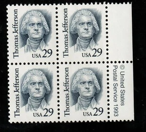 Scott 2185 29¢ Thomas Jefferson  MNH Free Shipping - Picture 1 of 1
