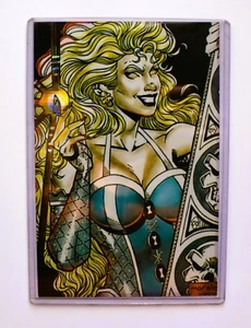 Tarjeta Lady Death 1997 totalmente cromada 6 por 4 pulgadas Mega Fractal Chase # 1 - Imagen 1 de 1