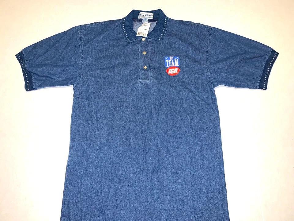 Camisa polo de mezclilla bordada vintage Team IGA Independent Grocery Stores ¡Nueva! SM Foto 1 de 1