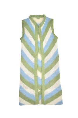 Suéter Mohair Vintage Para Mujer XS Chal Frente Abierto Rayas Cárdigan Vestido de Lana Foto 1 de 4