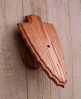 Medium Oak Arrowhead Deer European Skull Mnt Wall/Table Pedestal - Image 1 of 2