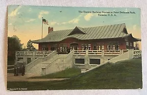 1914 Elektrischer Bahnhof Point Defiance Park Tacoma WA Postkarte - Bild 1 von 2
