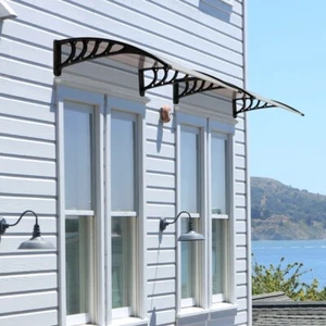 Cubierta de lluvia de 40"" x 38"" aleros aplicación doméstica puerta y ventana exterior marrón - Imagen 1 de 21