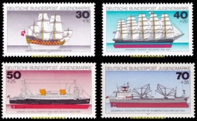EBS Germany 1977 - Youth: German Ships - Deutsche Schiffe - Michel 929-932 MNH** - image 1 of 4