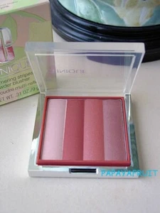 NIB Fullsize Clinique Shimmering Stripes Powder Blusher in Cabana Pink - Picture 1 of 1