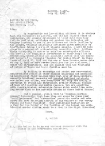 1957 ORIGINAL TYPESCRIPT COPY LETTER POLICE CRIMINAL JUSTICE POLICE Criminals - Picture 1 of 1