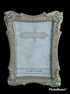 Sheffield Home Metal Enameled Jewels Faux Pearls Tabletop Picture Frame 4"x6" - Picture 1 of 8