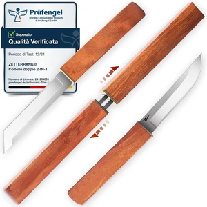 2-In-1 Doppio Coltello,Coltello Da Caccia Con Manico in Legno,Coltello Giappones - Foto 1 di 12