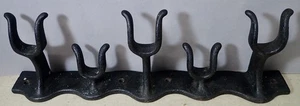 Antique Heavy Cast iIon Split Hook Wall Rack Holder Tack Whip Cane Golf Club 16" - Picture 1 of 15