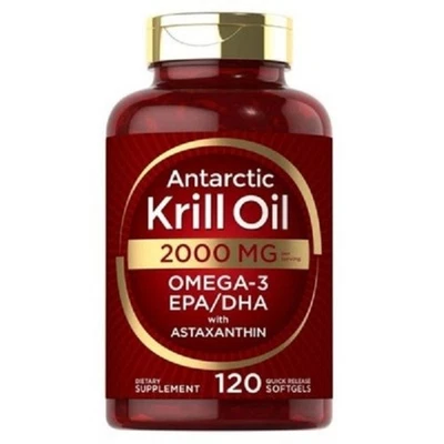 Aceite de Krill Antártico 2000 mg 120 Cápsulas Blandas | Omega-3 EPA, DHA, con Astaxantina Foto 1 de 4