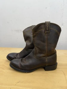 Ariat Boots Heritage Roper Mens Size 7.5 D #10002284 Brown Leather - Picture 1 of 8