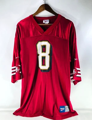 Camiseta de fútbol americano roja de colección Reebok NFL San Francisco 49ers Steve Young #8 talla XL USA Foto 1 de 4