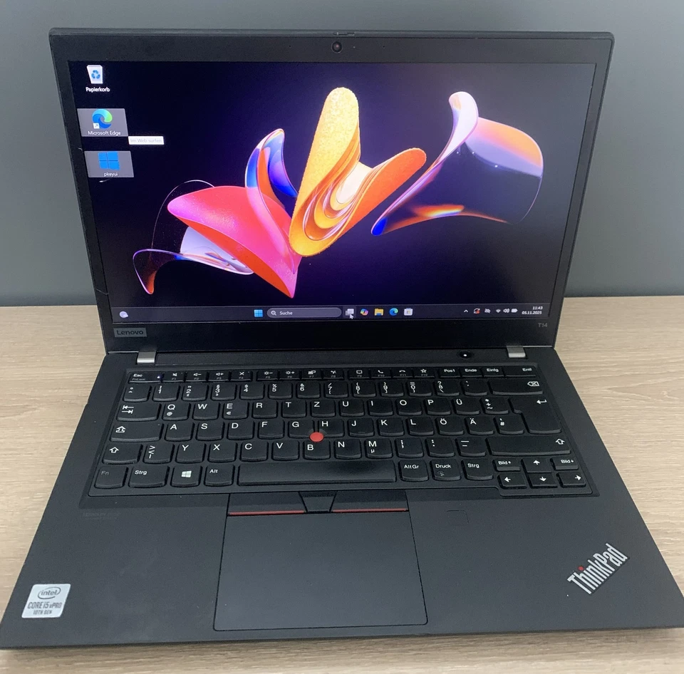 ThinkPad T14 Gen.1 Core i5-10310U 16GB DDR 256GB M.2 SSD Full HD CAM W11 B-Ware5 - Bild 1 von 2