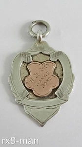 RELOJ ANTIGUO 1925 PLATA ESTERLINA MACIZA CADENA ALBERT LLAVERO BANDA DE BAILE MEDALLA - Imagen 1 de 6