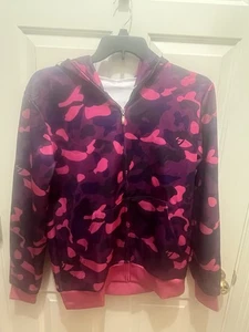 Size Large A Bathing Ape BAPE Style Full Zip Pink & Purple Camo Shark Hoodie - Picture 1 of 8
