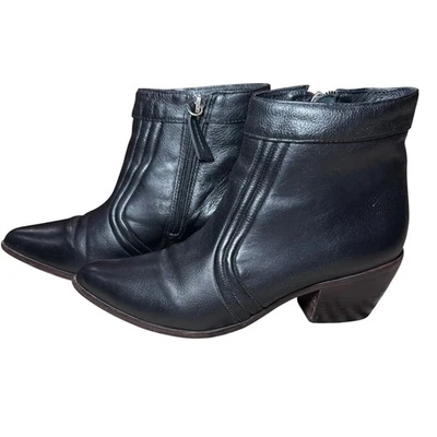 Botines Matisse CeCe de cuero negro talla 8M punta punta tacón bloque occidentales Foto 1 de 4